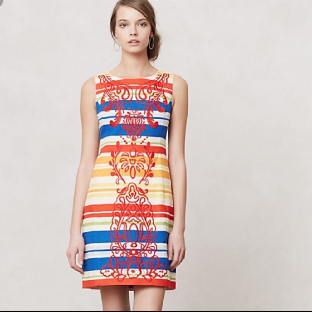 Tabitha Anthropologie Banded Totem Dress SZ 2